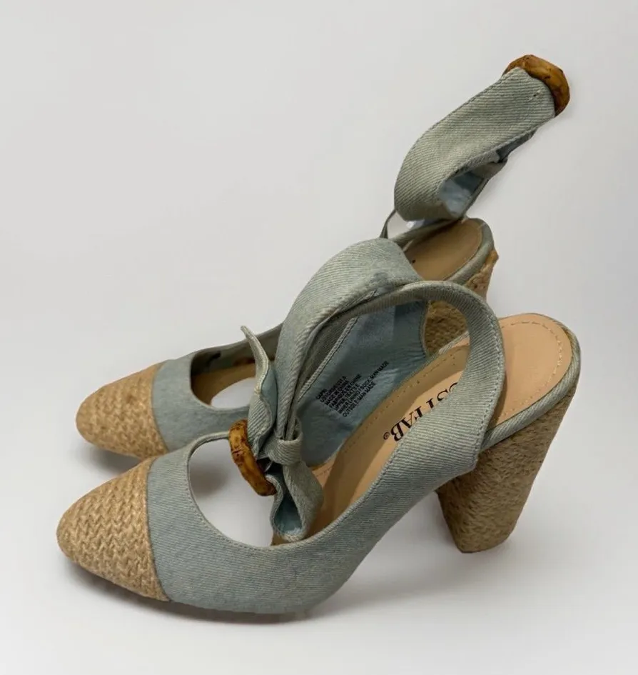 Justfab CAPRI ESPADRILLE sling back PUMPS Size 7