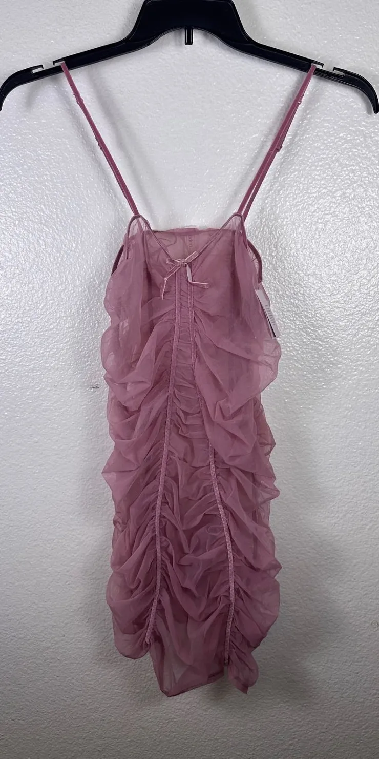 Auden Womens Ruched lingerie slip Dress Bodycon Size M Purple Size M