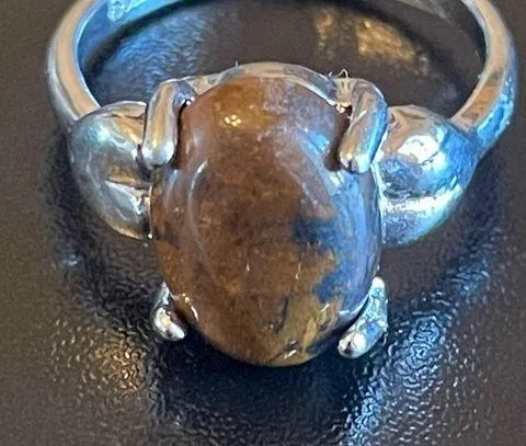 Brown gemstone S925 silver ring size 9.5