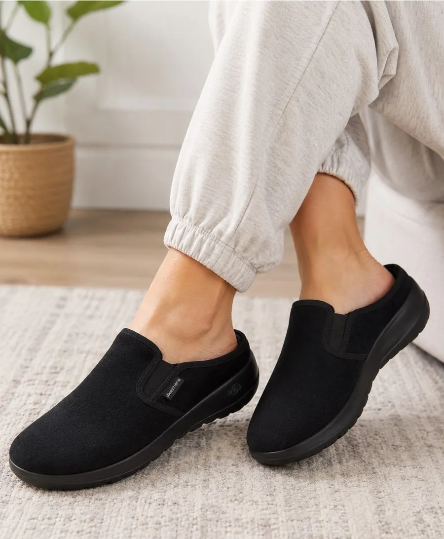 Skechers Balance Mule Slippers Women’s 10 Black Faux Fur Lined Comfort Shoes