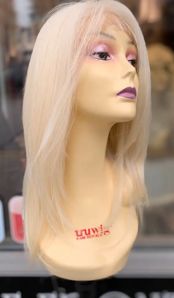 Medium length fulllace blonde 613 wig