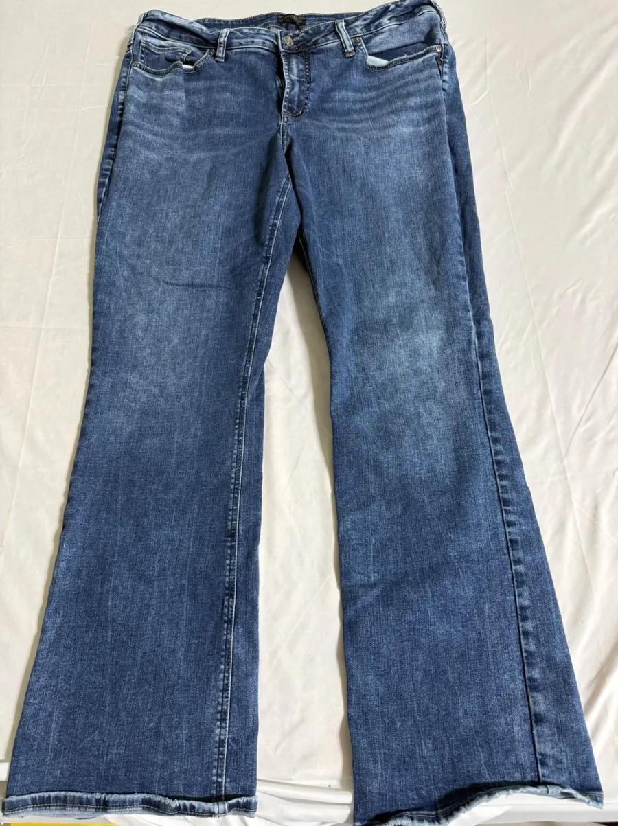 Silver Jeans Avery Slim Boot Medium Wash Denim Jeans W94627SDG332 Sz 18 L33 Wmn Blue