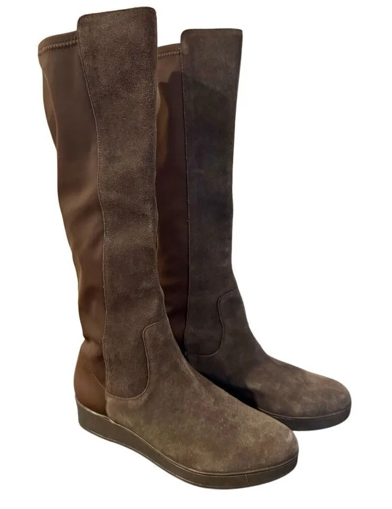Donald Pliner brown suede Victori wedge tall boots size 7.5 Brown