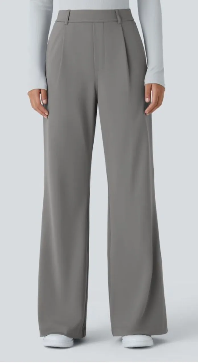NWT Halara Flex DayStretch High Waisted Straight Leg Work Pants Gray Size XL