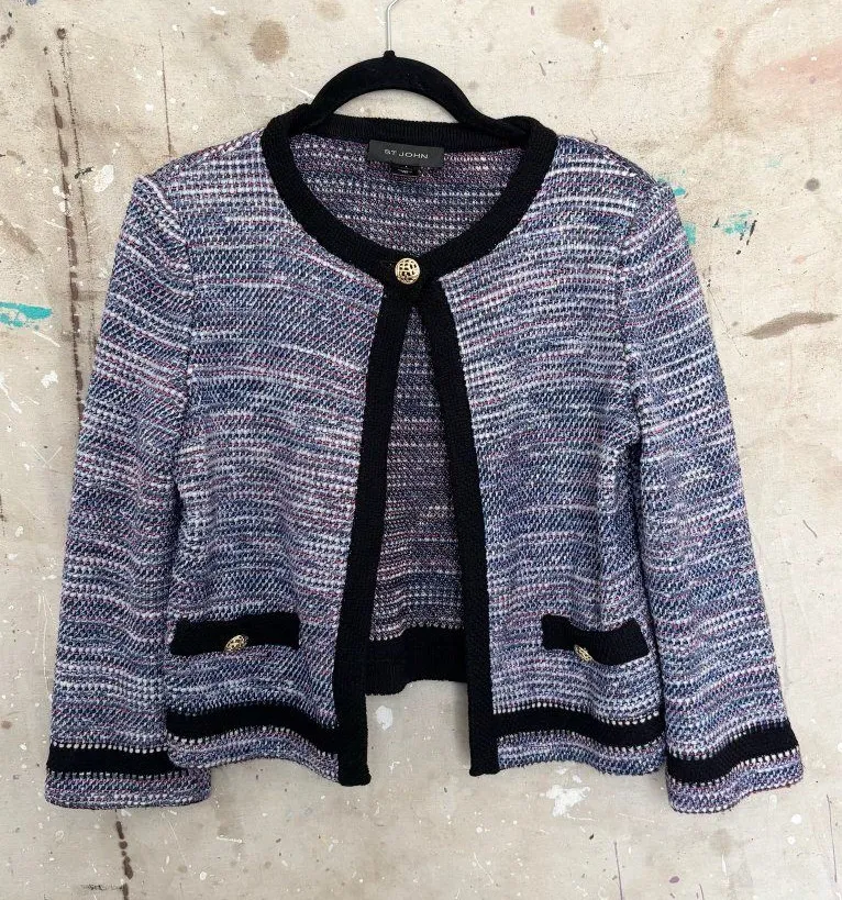 St John Tweed Cropped Blazer