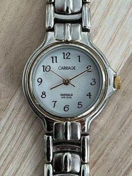 Carriage Ladies Watch Stainless Bracelet White Dial