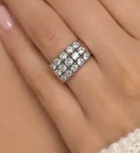Flashy CZ Bling Statement Ring | Silver Tone | 3