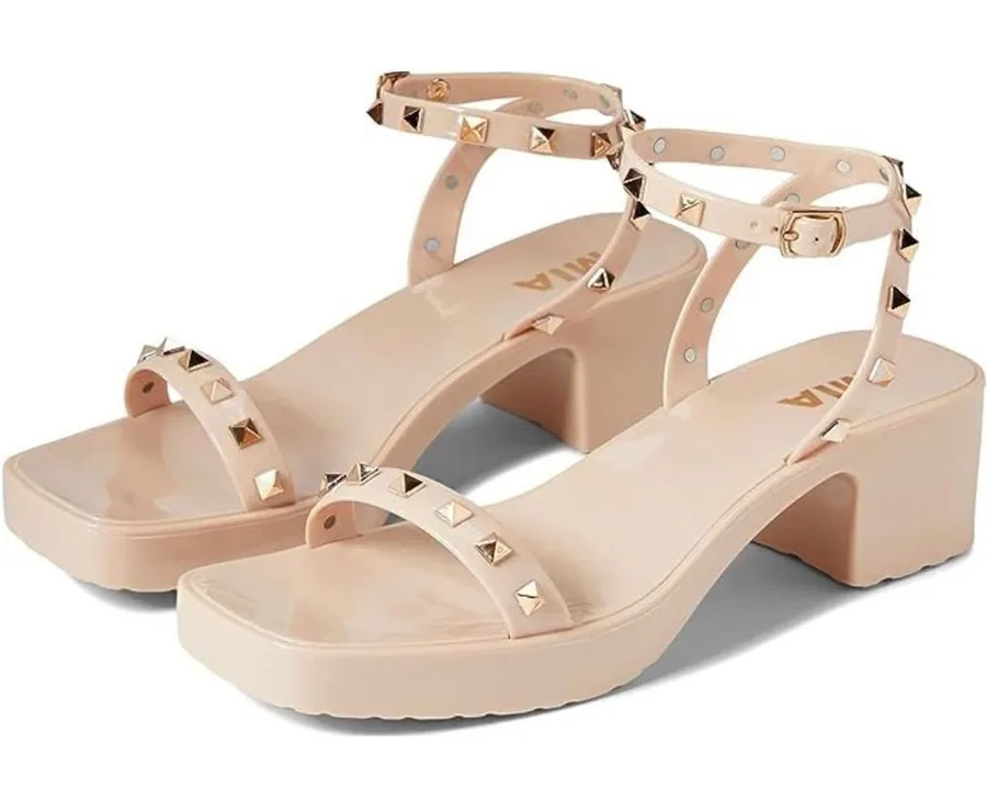 MIA Sandals Womens Size 7 Pink Studded Chunky Heel Y2K
