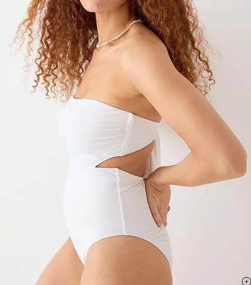J.CREW White Strapless Swimsuit One Piece White Size 18 NWT