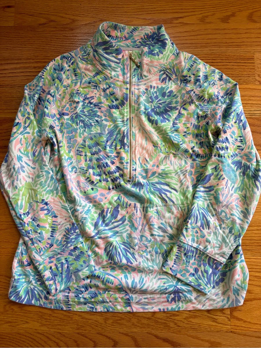 Lilly Pulitzer multicolored print half zip pullover size large