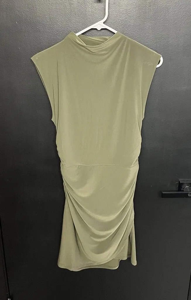 Aritzia Boulevard Olive Green Mini Dress