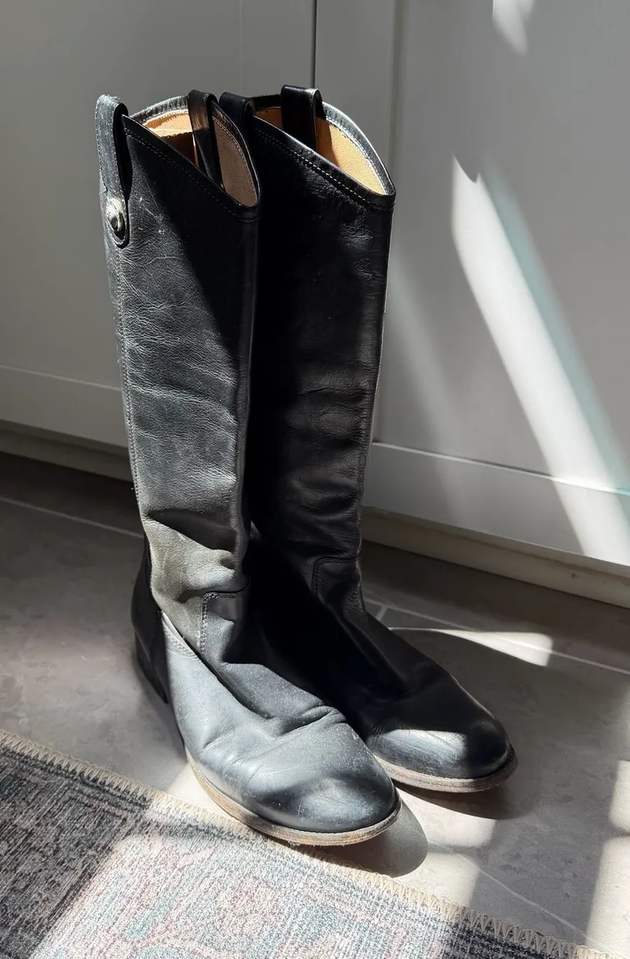 Leather Frye Riding Boots Black