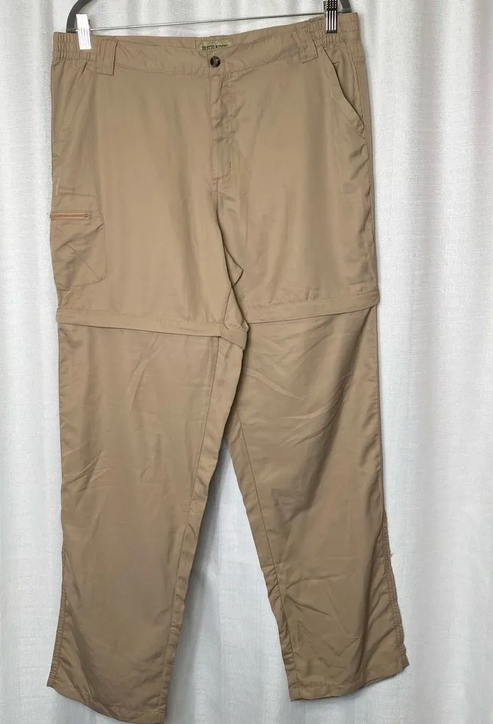 women’s tan nylon hiking pants with zip leg to make into shorts LRG