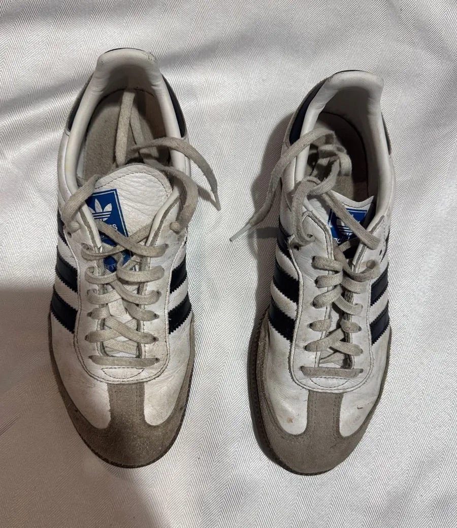 adidas White, Black & Gray Retro Low-Top Trainers
