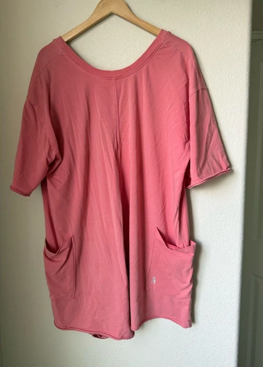 Free People Movement Hotshot Tee Romper Coral Size L