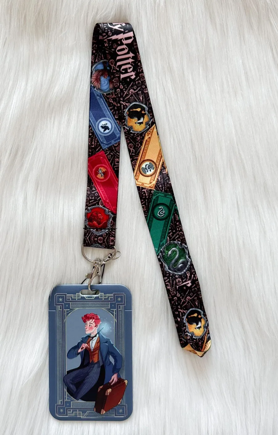 Fantastic Beasts Newt lanyard with Id/ card holder Blue
