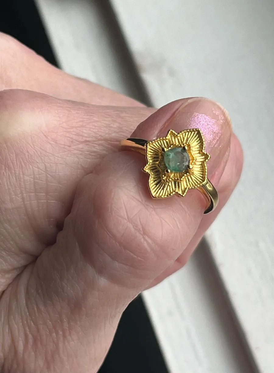 925 emerald crystal ring mcm