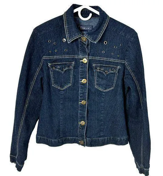 Baccin Size XL Women's Long Sleeve Blue Demin Jacket