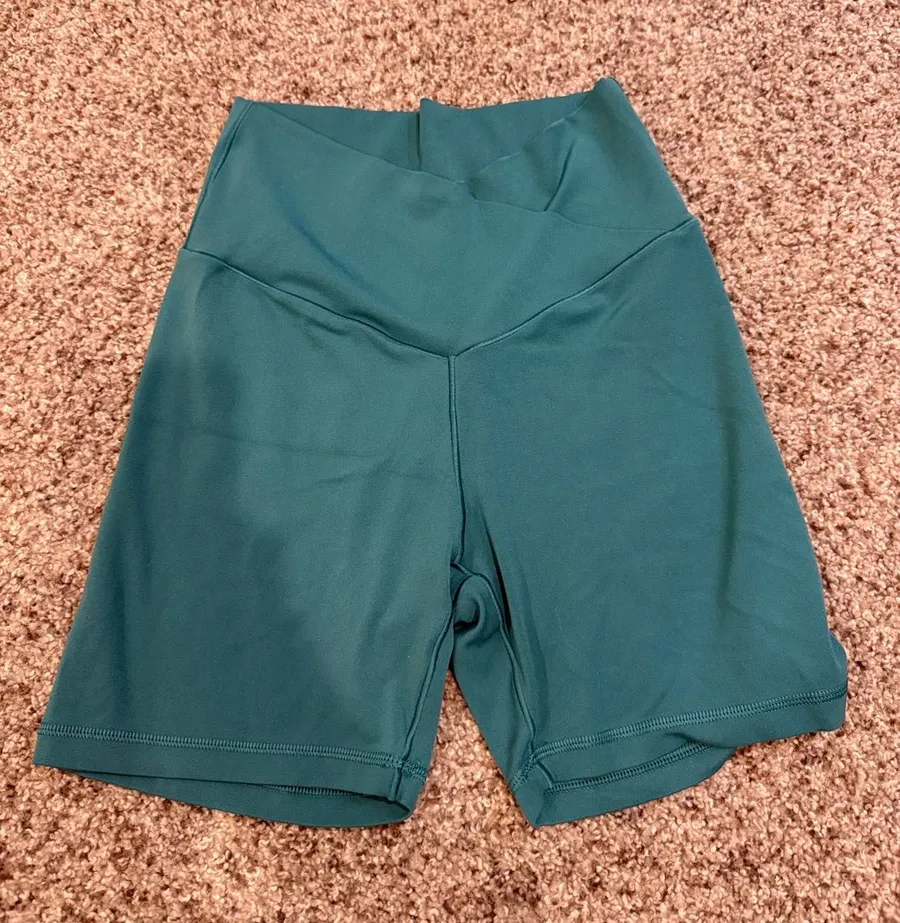 aerie High-Rise Teal Bike Shorts