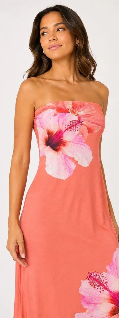 Wild Fable Hawaiian Hibiscus Mesh coverup Dress Beach Tropical Size Large