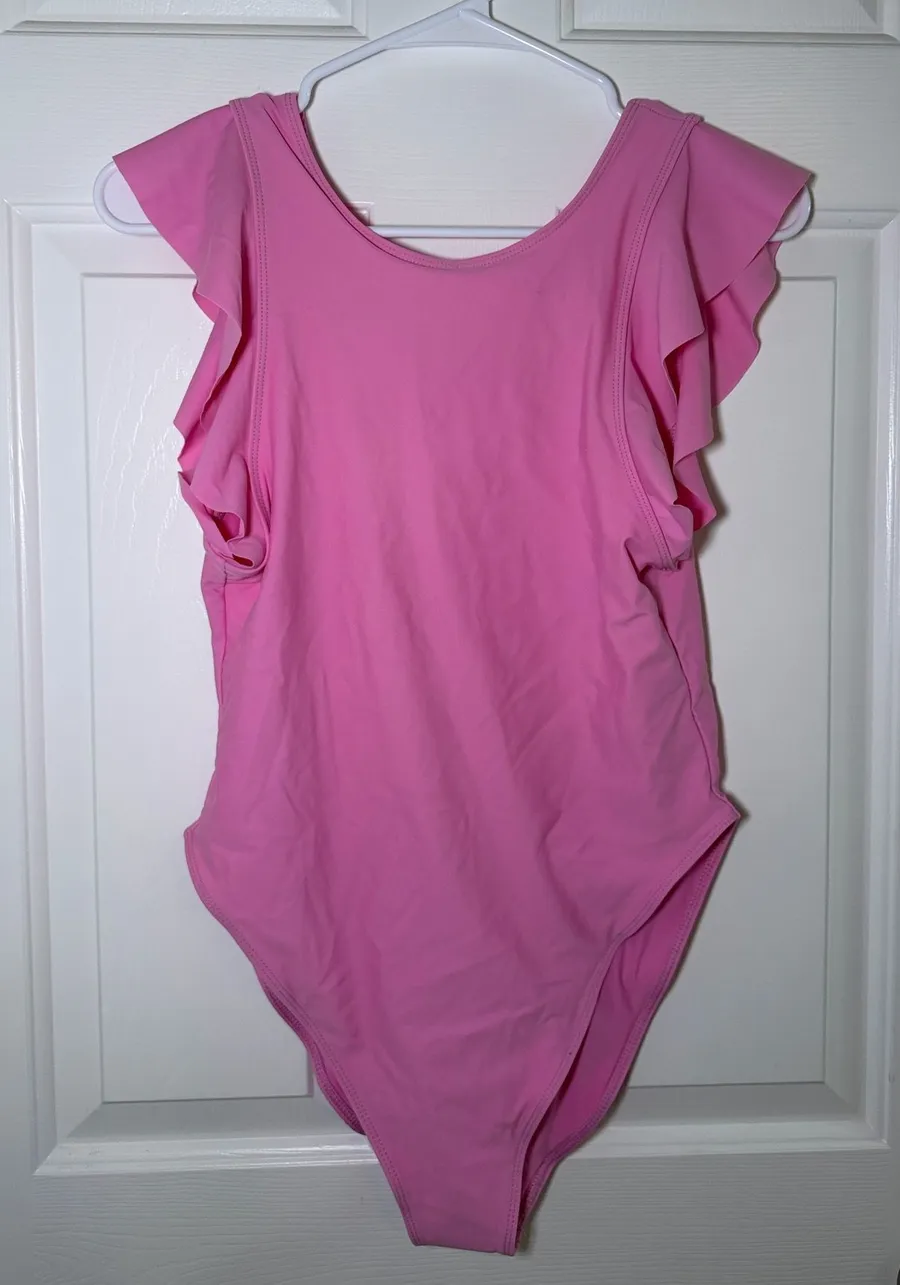 Women’s Pink Ruffle Sleeve One Piece