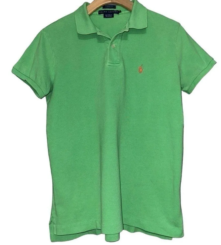 Ralph Lauren Vintage Women’s Size S Green Short Sleeve Cotton Polo Shirt