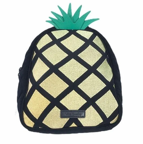 Vera Bradley Pineapple Mini Backpack Navy Yellow