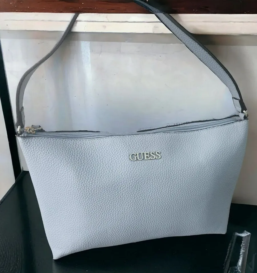 Guess Women's Faux Pebbled Texture Leather Baby Sky Blue Shoulder Purse Spring