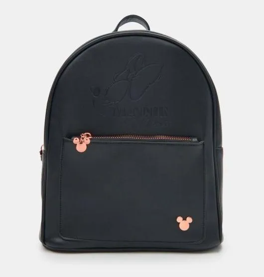 Disney Minnie Mouse Faux Leather Mini Backpack Black Licensed NEW