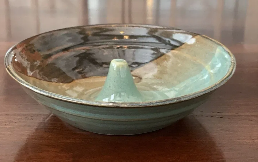 Studio Art Pottery By Tony Holman Ring Dish Blue