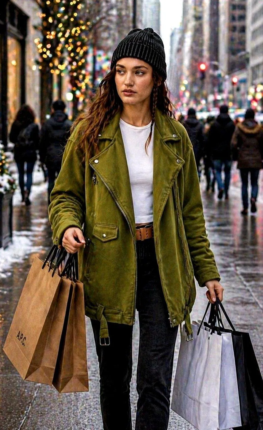 Free People Rebel Knit Oversized Moto Jacket - Green - size XL