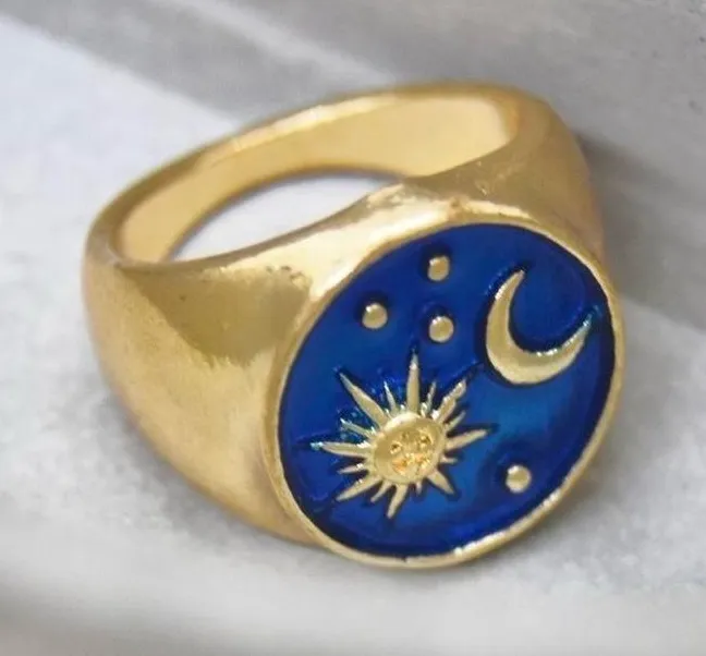 Blue and Gold Celestial Ring