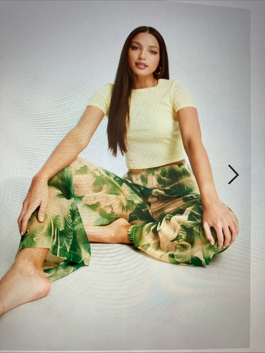 Top shop sheer Green and Cream beach cover up