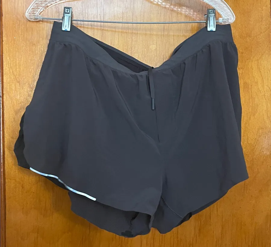 Lululemon Fast Free Shorts 3" Charcoal Grey Reflective XL