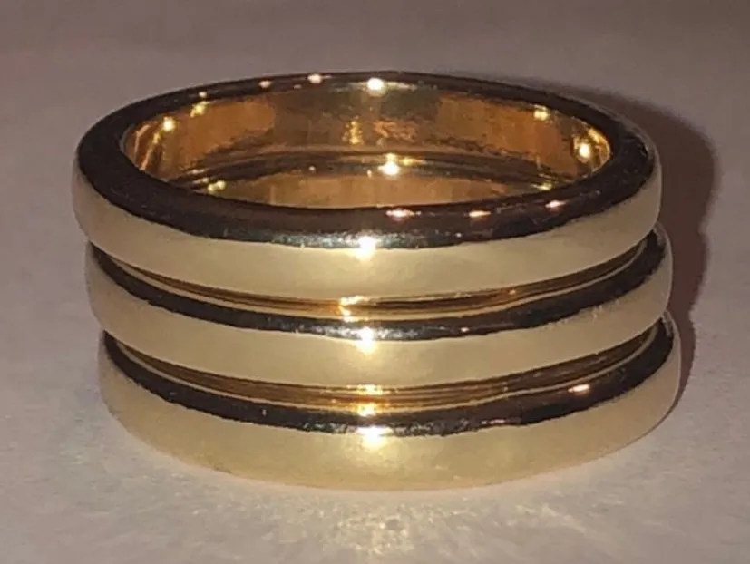 Size 7 Jasmine Lane Gold Tone Ring Triple Stack Set