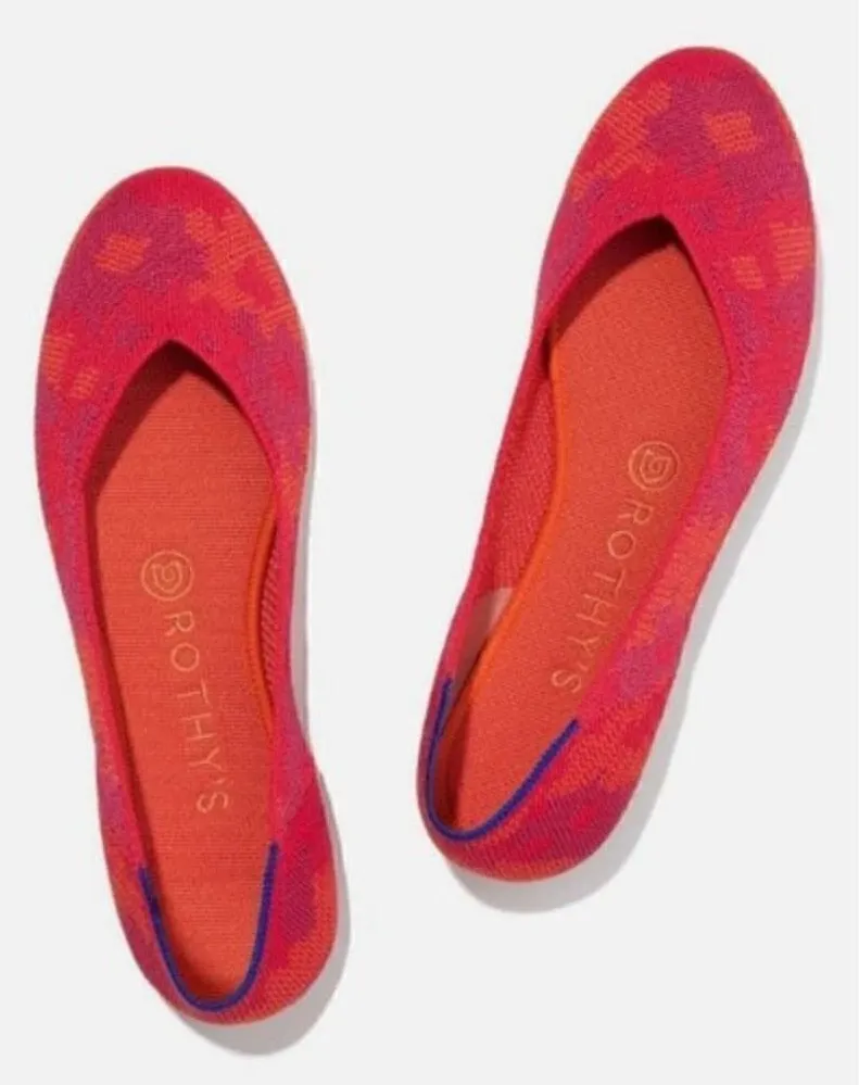 Rothy’s Red (Rare) Botanicamo Flats Women's Sz. 10
