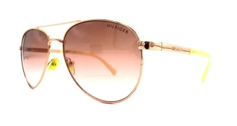Tommy Hilfiger Lindsay Aviator Sunglasses rose Frame gold legs gradient WM OL275