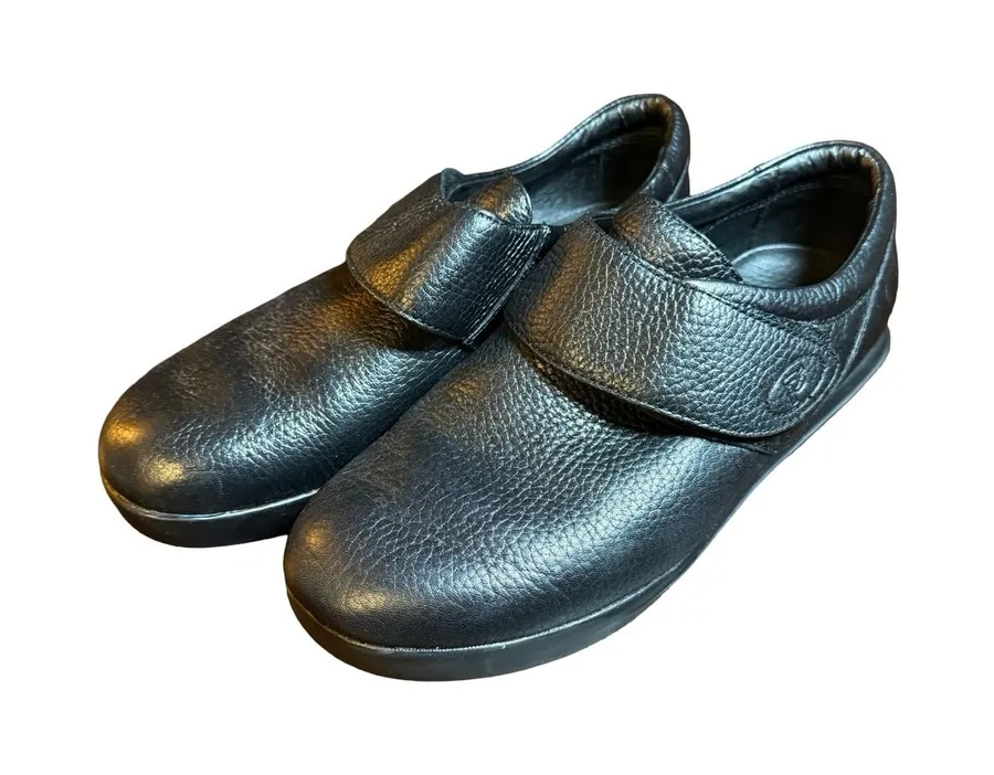 Propet Valley Walker W4005 Womens 8.5 Wide Black Leather No Tie Comfort Shoes