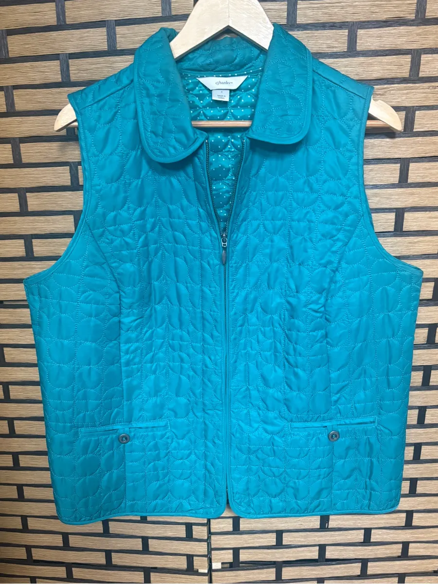 CJ banks turquoise vest size X