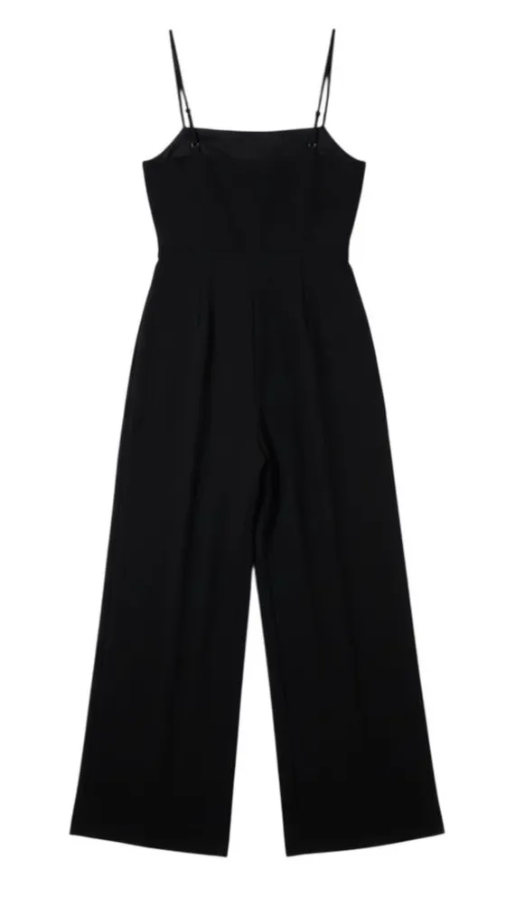 BCBG Generation Black Wide Leg Jumpsuit 25” Side Slit Size 6