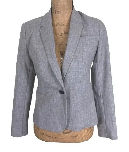 Banana Republic Petite Washable Grey One Button Blazer Business Professional 0P