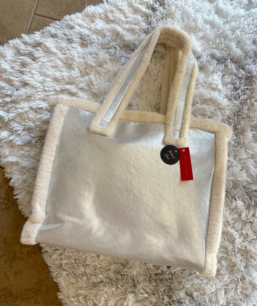 Kelly & Katie Faux Fur Tote Bag NWT