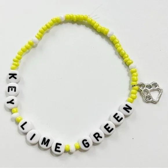 Tour Friendship Bracelet Key Lime Green Folklore White