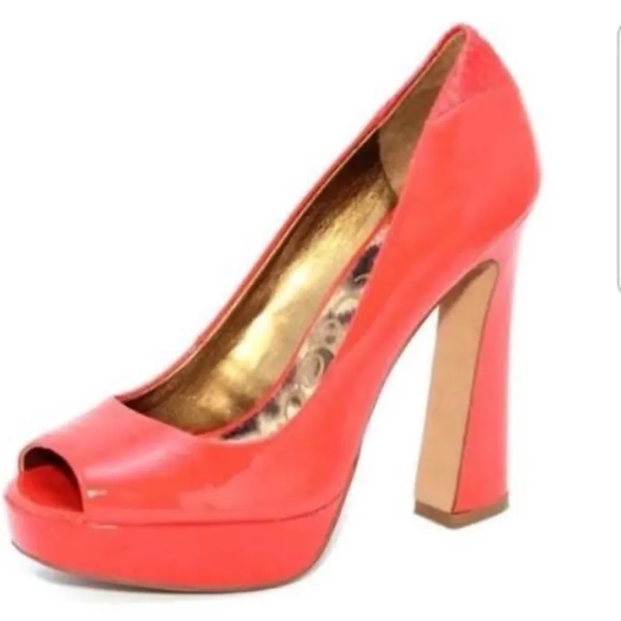 Sam Edelman Leather Platform Peep Toe Pumps Size 7.5 B41