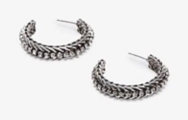 ✨HP✨Rhinestone Chain Open Hoop Earrings✨