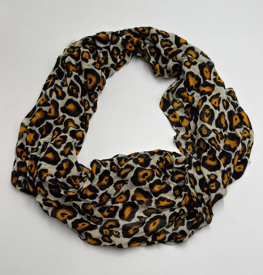 Disney Parks Leopard Print Infinity Scarf | Soft Lightweight Rayon Chic Brown