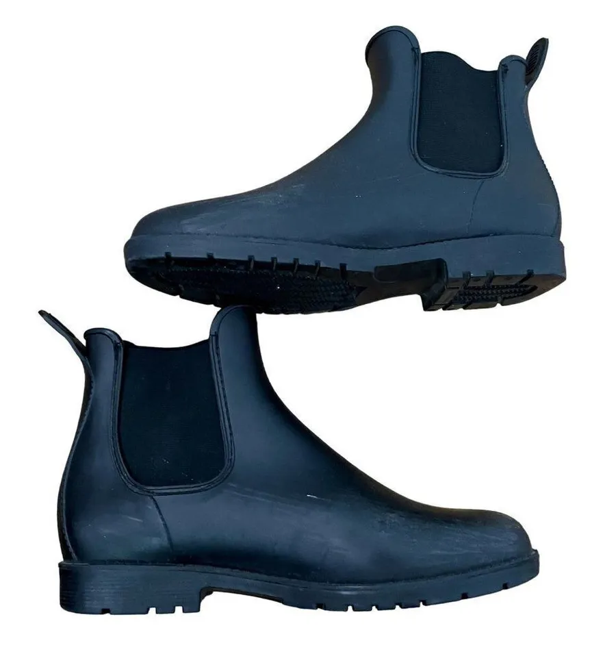 Classic black rainboots waterproof comfortable shoes boots style fall autumn Size 9