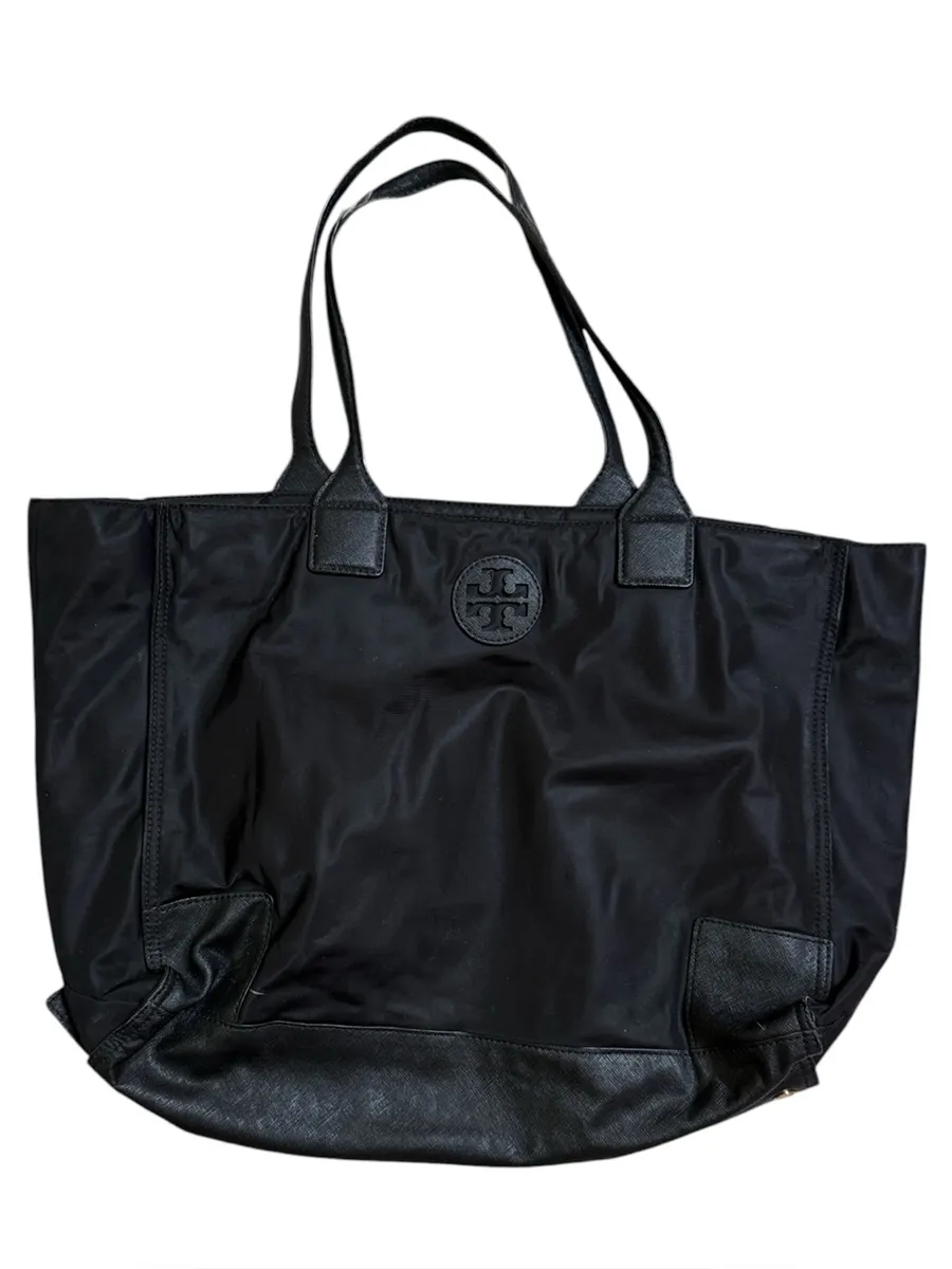 Tory Burch Black Nylon and Leather Tote