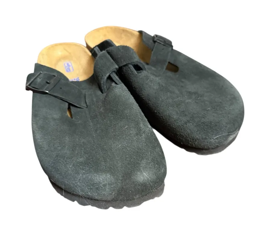 Birkenstock Buckley Black Leather Slip On Clog Shoes Women’s Size 8.5