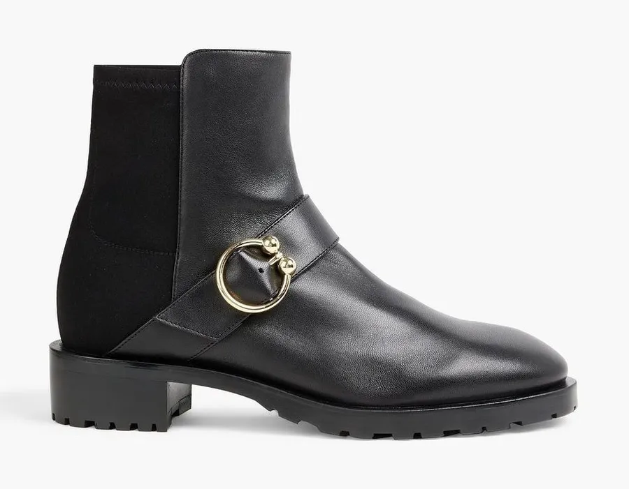 Stuart Weitzman Luxering Black Suede Neoprene Ankle Boots 5 35.5